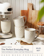 getstar Coffee Mugs Set of 4, 18 oz Ceramic Coffee Mug Microwave and Dishwasher Safe, Coffee Cups Ceramic with Big Handle