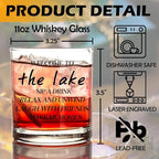 kunlisa Lake Gifts Whiskey Glasses, Lake House Decor and Gifts, Housewarming Gift for Friends 10 oz Drinking Rocks Glasses for Women Men Whisky Cocktail Scotch Bourbon Liquor