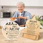 Mom Gifts Kitchen Gifts for Women Retirement Gifts Cookbook Stand Bamboo Recipe Book Holder Adjustable Non-Slip Cook Book Stand for Kitchen Counter