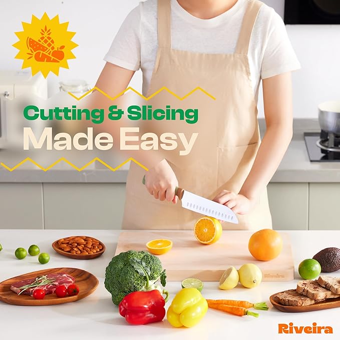 Riveira Maple Wood Cutting Board – Gourmet Maple Grandeur: 36 x 24 Wooden Cutting Board – Natural Wooden Cutting Boards For Kitchen Decorative – Innovative Juice Grooves Maple Wooden Chopping Board