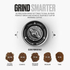 Java G25 Coffee Manual Coffee Grinder, Up To 25 Gram Capacity, Stainless Steel Conical Burr, Black