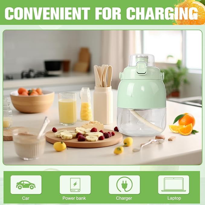 Portable Blender for Smoothies, Personal Size Juicer Blender for Small Fruit, Electric Citrus Juicer On The Go, with 27oz Cup & Straw, Quick Juicing, Easy to Use