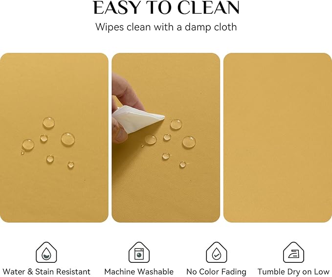 Softalker Rectangle Tablecloth, Waterproof & Stain Resistant Table Cloths Wrinkle Free Fabric Washable 210GSM Polyester Table Cover for Dining/Party/Outdoor - 60 x 102 inch,Gold