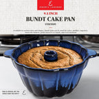 Emeril Lagasse Bundt Cake Pan Stoneware 9.5 in – Pound Cake Baking Pan, Perfect for Baking Delicious Bundt Cakes!