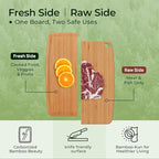 Dishwasher Safe Bamboo Cutting Boards Durable Lightweight Wood Cutting Board for Busy Kitchen, Easy Clean Wooden Chopping Boards with Juice Groove Set of 3 (L+M+S)