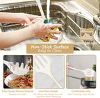 TeamFar Silicone Cooking Utensils Set, Kitchen Utensils Set of 6 for Non-stick Cookware, for Cooking/Turning/Stirring/Mixing, Healthy & One-Piece, Heat Resistant & Non-Scratch, Dishwasher Safe, White