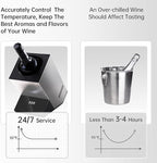 Electric Wine Chiller, Single Bottle Cooler for 750ml Wine or Some Champagne,Stainless Steel Iceless Cooler Keep Cold Up to 24h,Kitchen,Bar and RV Vino Accessory,Gift for Vino Lover