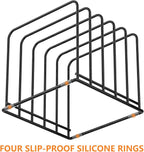 Kitchen Cabinet Organizer, Steel Cookware Holder, Divided Holder with 5 Slots for Skillets Baking Tray and Chopping Board Rack - Baking Pan Holder Storage (1 PC)