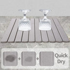 Coolcandy 24x16" Large Stone Dish Drying Mat, Quick Drying Mat Kitchen Counter, Foldable Kitchen Drying Mat, Diatomaceous Earth Stone Drying Mat, Collapsible Dish Mat Kitchen Mat For Drying