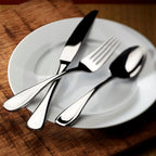 Oneida Silverware Set For 8, Voss 45-Piece Everyday Flatware Set with Serving Utensils, Service For 8, 18/0 Stainless Steel, Mirror Finish, Dishwasher Safe, Knives Spoons and Forks (Silver, 45 Pieces)