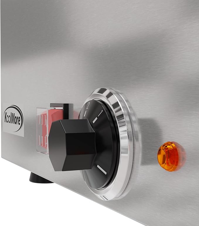 KoolMore Commercial Bain Marie Countertop Food Warmer, Soup Station, and Buffet Table Server with Three Serving Section, Stainless-Steel Steamer with Auto Shut Off (CFW-3), Silver