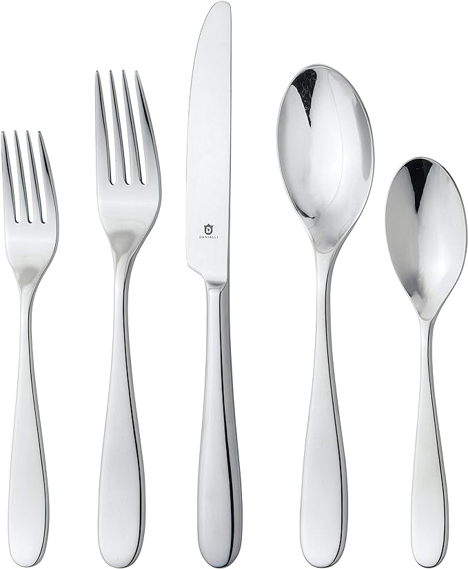 Silverware Set for 6 – 18/10 Stainless Steel Flatware, Mirror Finish, Dishwasher Safe, Durable and Balanced Utensils, Modern Tableware (30-Piece Set, Fidenza)