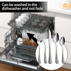 20-Pieces Color Silverware Sets for 4,Green and gray Handle Stainless Steel Cutlery Set, Include Forks Spoons and Knives Set, Dishwasher Safe Utensil Sets for Home Restaurant