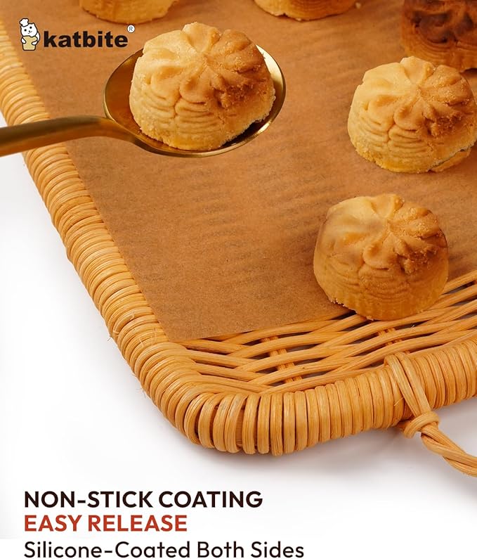 Katbite Air Fryer Disposable Paper Liners 100 Pcs, 9x11 Inch, Oil Resistant & Easy Clean, Non-stick Rectangular Paper Sheets Basket Liner for Toaster Oven Xl Air Fryer