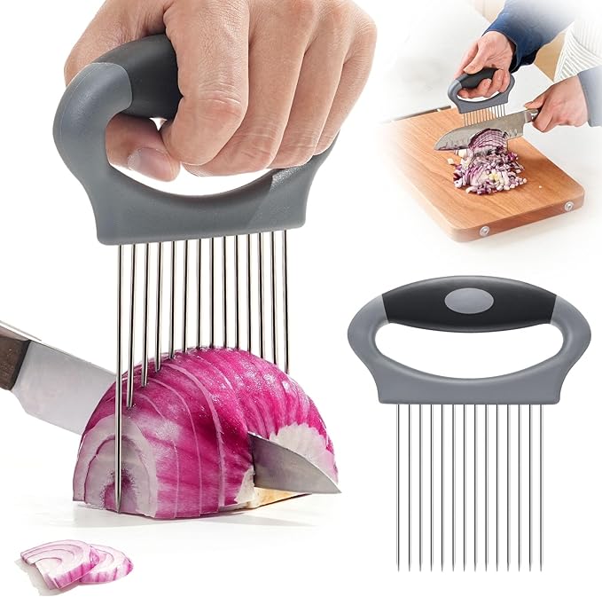Onion Slicer PRO | Onion Cutter | Holder for Slicing | Lemon Vegetable Cutter for Potato and Tomato, Avocados, Eggs, Food Slicer Assistant Tool for Slicing Fruit and Meat
