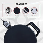 Ethniq 16" Electric Griddle for Ethiopian Injera, Somalian Anjero, Crepe, Lefse, Mogogo, Mitad, Pancake Teff Maker - Adjustable Digital Heat Control - Non-Stick Surface - Even Heat Distribution