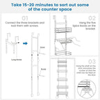 Adjustable 6-Tier Over the Door Pantry Organizer, Spice Rack, Narrow Hanging Shelf for Kitchen Storage and Organization (White)