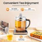 Electric Glass Kettle Electric Kettles for Boiling Water for 1.8 L, Electric Kettle Temperature Control Electric Kettle with Tea Infuse, Tea Maker with 18 Smart Menu, BPA-FREE & Boil-Dry Protection