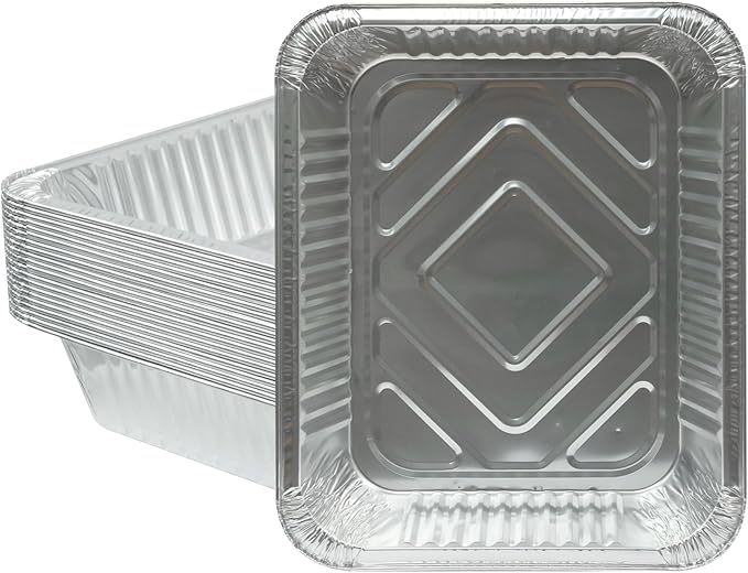 Aluminum Foil Pan, 9×13 Half Size Pans, Disposable Foil Pans for Roasting, Catering, Picnic or Holiday needs (20 Pack)