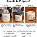 Electric Egg Cooker 7-in-1 with Steam Basket & Auto Shut Off, 8-Egg Capacity Steamer for Soft/Hard Boiled, Poached Eggs, BPA-Free Stainless Steel Bowl, Compact for Dorm/Keto Kitchen(2-Tier)