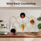 Countertop Wine Rack-14 Bottles Gold Wine Rack-No Assembly Required-3 Tier Tabletop Wine Bottle Holder for Cabinet