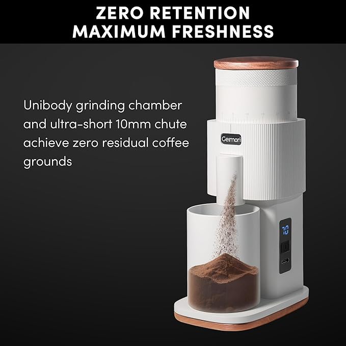 Coffee Grinder,Wirsh Portable Cordless Rechargeable Coffee Grinder Geimori T38 with Conical Burrs,3600mAh Batteries,Grind Settings for Espresso,Pour Over,French Press,Camping,Travel&Home Use