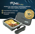 Hot Bento PLUS Self Heated Lunch Box and Food Warmer Removeable Battery Powered, Portable, Cordless, Hot Meals for Office, Travel, Jobsite, Picnics, Outdoor Recreation, Kitchen Meal Prep (Ebony)