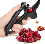 Cherry Pitter, Stainless Steel Olive and Cherries Pitters Corer Tool with Space-Saving Lock Design, Multi-Function Fruit Pit Remover for Cherry Jam (Black)