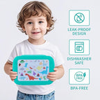 Leak-Proof, 8-Compartment Bento-Style Kids Lunch Box - Ideal Portion Sizes for Ages 6+, Durale, Drop-Proof, Dishwasher Safe, & Made with BPA-Free Materials(Green)