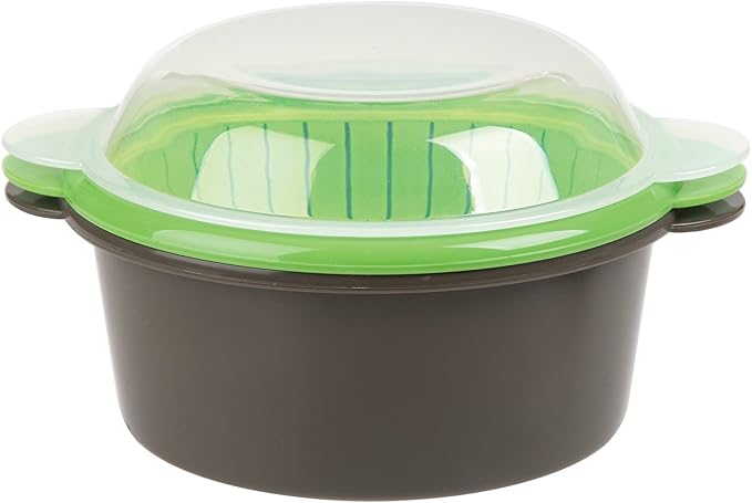 PrepSolutions Mini Microwave Steamer, Gray – Fast and Easy Vegetable & Food Steaming (Pack of 3)