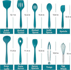 E-far 10 Pieces Silicone Cooking Utensils Set, Heat Resistant Kitchen Utensil Set for Nonstick Cookware, Kitchen Cooking Tools with Spatula, Spoon, Slotted Turner, Non-Toxic & Dishwasher Safe (Blue)