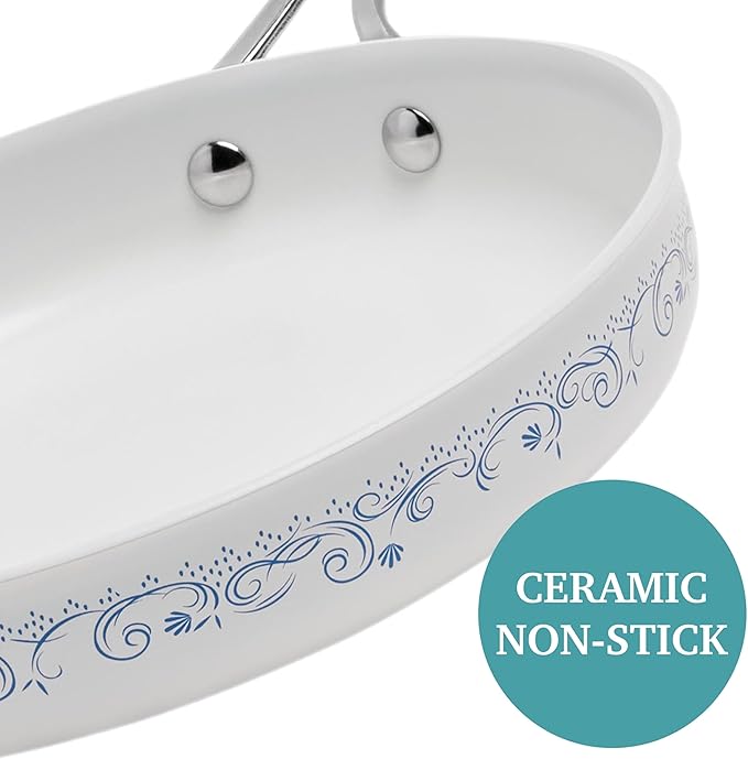 Pioneeer Woman 12-Piece Aluminum Ceramic Cookware Set - Nonstick Pots & Pans for Effortless Cooking