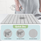 Stone Dish Drying Mat for Kitchen Counter,24"(L)×16"(W) Collapsible Fast-Drying Diatomaceous Earth Mats with Towel Sanding Tool,Versatile Stone Drying Mats for Cups Dishes Bottles