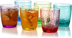 KOXIN-KARLU Hammered 15-ounce Plastic Tumbler Acrylic Glasses, set of 6 Multicolor