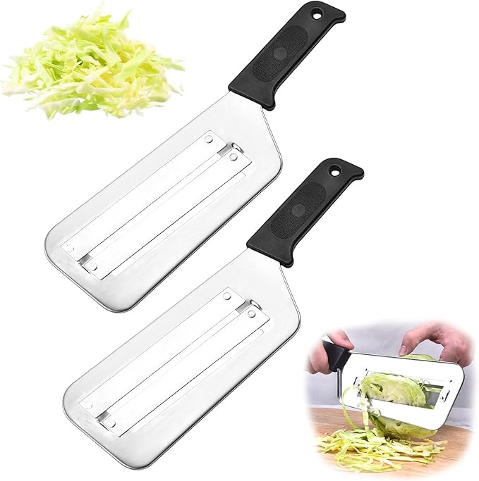 Cabbage Chopper Shredder Quick & Safe Coleslaw Grater for Salad, Sauerkraut Effortless Meal Prep （2 Pack）