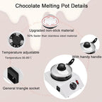INTBUYING Chocolate Melting Pot Chocolate Candy Melting Warming Fondue Machine Chocolate Melter 110V 60HZ Electric Heated for Chocolate, Candy, Butter, Cheese, Caramel-1 Pot