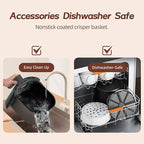 6.0 QT Large Digital Air Fryer with Window for Kitchen Use,Nonstick Made without PFAS, Touchscreen Display,400F,Customized Temp/Time,NonStick Basket,Black