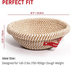 Cotton Rope Banneton Bread Proofing Basket Set, 2 x Round Bread Basket with Liners & Covers for Artisan Bread Baking, Sourdough Bread Baking Supplies