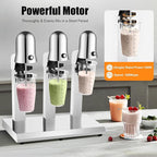 Milkshake Maker Three Head Electric Drink Mixer Commercial Milkshake Blender, 180W Stainless Steel Smoothie Mixer For Making Yogurt, Milk, Cocktails, Smoothies(Three Head,180W)