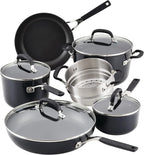 KitchenAid Hard Anodized Nonstick Cookware/Pots and Pans Set, 10 Piece, Matte Black
