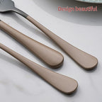 20-Piece Black Silverware Set 18/0 Stainless Steel Flatware Brown Handle Cutlery Set Service for 4 Dinner Knives Forks Spoons Set Mirror Finish Dishwasher Safe