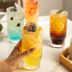 16oz Drinking Glasses Set of 4, 2 Hobnail Glasses & 2 Embossed Water Goblets, Flower Design Stackable Vintage Tumbler Glasses, Old Fashion Beaded Glass Cups for Cocktail, Iced Coffee, Beer