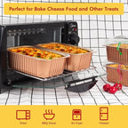 LNYZQUS 50 Pack 7” x 5” Small Aluminum Pans with Lids, 30oz Heavy Duty Foil Baking Tins Large To Go Containers,Individual Leftover Containers Baked Food Holders Boxes for Oven-Champagne
