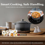 Overmont Enameled Cast Iron Dutch Oven - 7QT Pot with Lid Cookbook & Cotton Potholders - Heavy-Duty Cookware for Braising, Stews, Roasting, Bread Baking grey