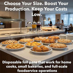 125-Pack 9 5/8" Foil Pie Pans - Deep 1 3/16" Disposable Aluminum Pie & Tart Pans with Full Curl Rim - For Commercial Baking, Batch Cooking, Freezer Storage & Retail Packaging