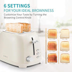 Ultrean Toaster 2 Slice with Extra-Wide Slot for Toasting Bagels, Breads, Waffles & More, Stainless Steel Material with Removable Crumb Tray, 6 Browning Settings