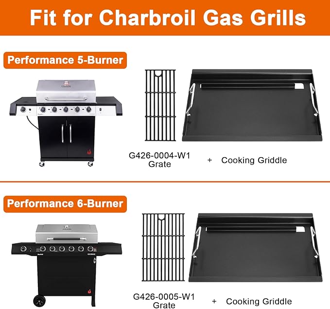 Full-Size Griddle Inserts for Charbroil Performance Convective 3 Burner, Flat Top Griddle for Charbroil Grill 463228622 463732623 463732823 463732923, Replacement Parts for G426-0005-W1