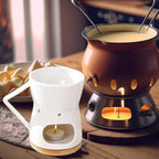 Fenteer Chocolate Fondue Pot Cheese Melting Insulated Pot Butter Heater with Forks for Dinner Party Engagement