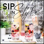 Vikko Drinking Glasses, 12 Oz Drinking Glasses Set of 6, Crystal Clear Glass Cups for Water or Juice, Highball Glass Tumbler & Water Glasses for Drinking