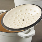 BergHOFF 10Pc Neo Enameled Cast Iron Cookware Set, Matching Lid, Oven Safe Up To 400°F, White